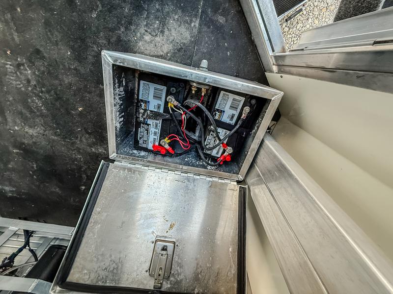 Battery wiring with cutoff switch installed